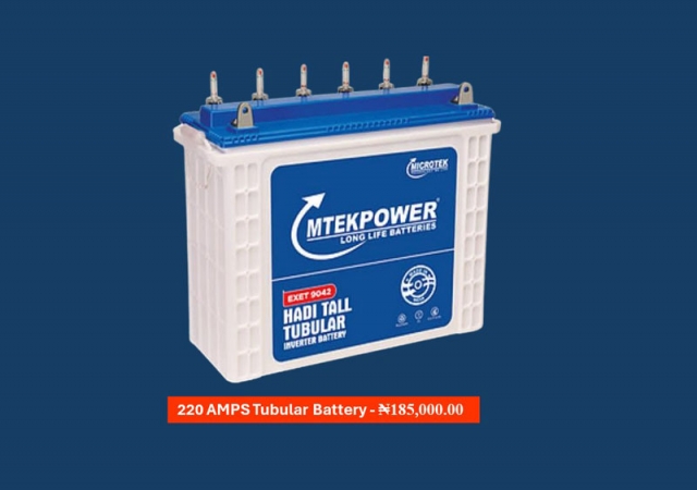 220 AMPS Tubular Battery | jmsoltech.com